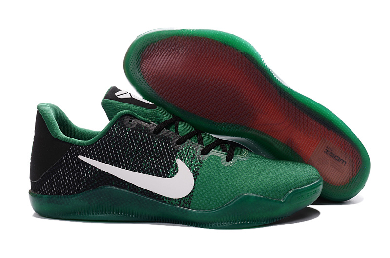 Nike Kobe 11 Black Green Color Woven Basketball Shoes - Click Image to Close
